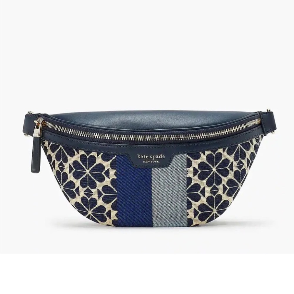 kate spade Navy Floral Stripe Canvas Belt Bag